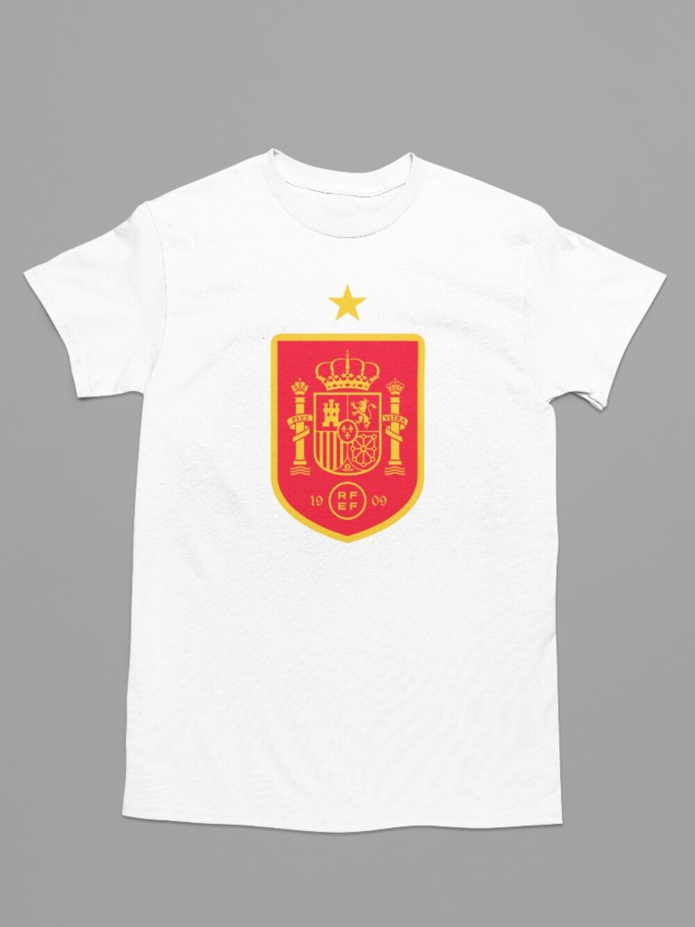 NEW Spain Espana National Soccer Team Big Logo T-Shirt WHITE
